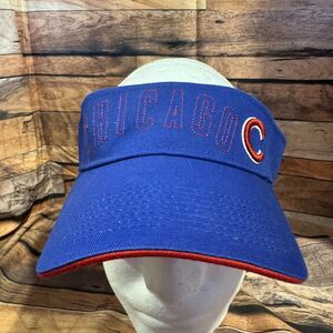Chicago Cubs MLB Blue Visor Hat Cap Adjustable Hook & Loop Strapback Baseball